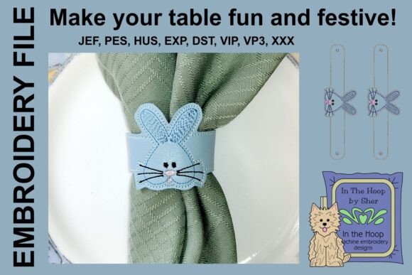 Boy Bunny Easter Napkin Rings
