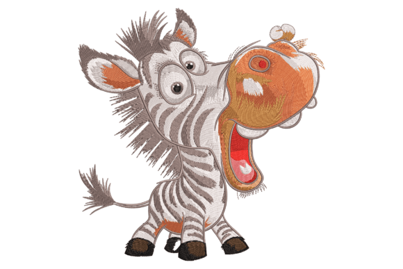 Crazy Zebra Embroidery Design