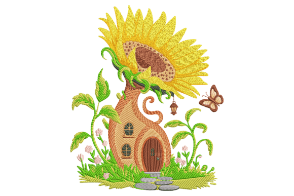 Farmhouse with Sunflower