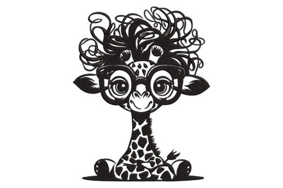 Funny Giraffe with Glasses