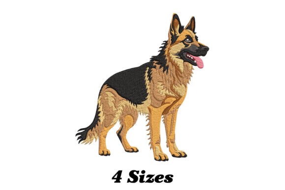 German Shepherd Dog Embroidery Design