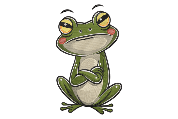 Grumpy Frog: A Seasonal Embroidery Gem