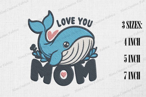 I Love You Mom Cute Whale