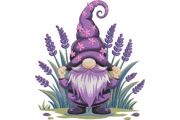 Lavender Gnome: A Cheerful Summer-to-Holiday Embroidery Staple