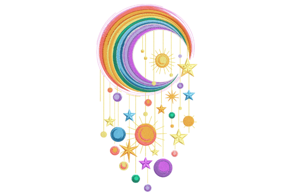 Rainbow Moon and Hanging Star